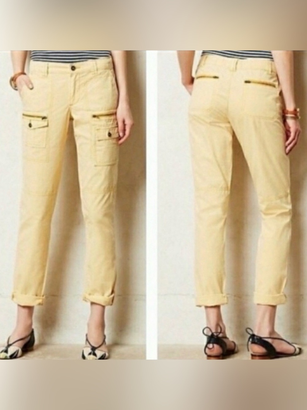 Anthropologie / HEI HEI Pale Yellow Cotton Pants